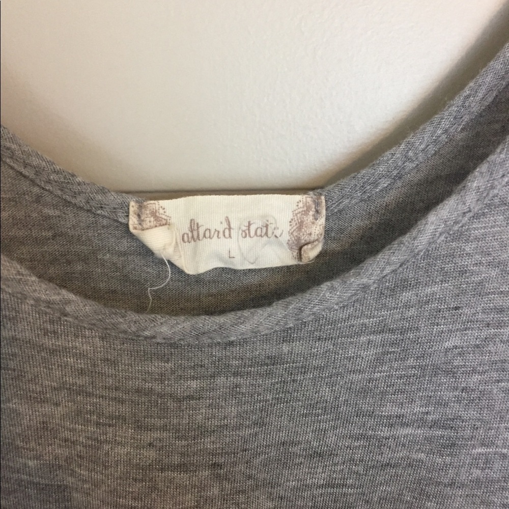 Heather Gray & Lace Cotton Top - Picture 4 of 5